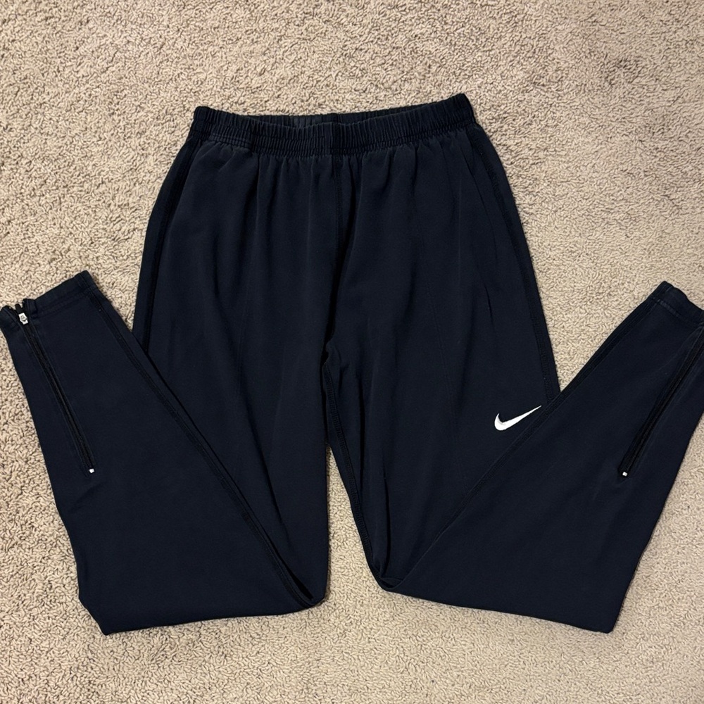 Nike Black Joggers with White Swoosh